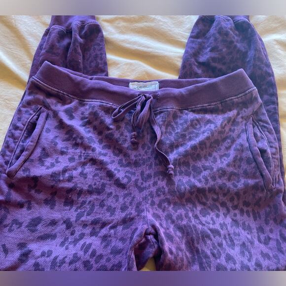 Current/Elliott Purple Cheetah 100% Cotton Jogger Sweats Y2K Size 2 Sm/Med - Picture 5 of 12